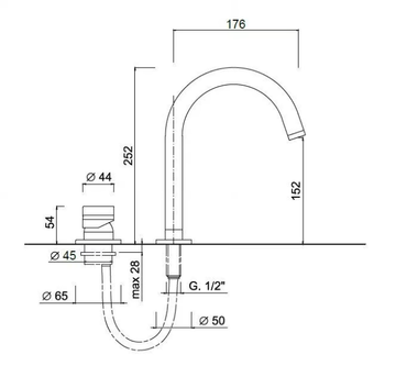 MYRING - FMR0040/SC - 2 hole countertop washbasin mixer with adjustable spout by Rubinetteria Giulini - view 3
